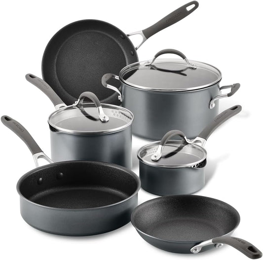 Circulon A1 Series with ScratchDefense Technology Nonstick Induction Cookware/Pots and Pans Set. 9 Piece. Graphite