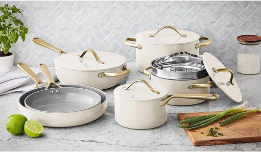 Generic Members Mark 11-Piece Modern Ceramic Cookware Set In Cream 2x3x6